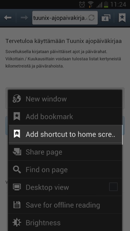 Android home screen - koti-ikoni